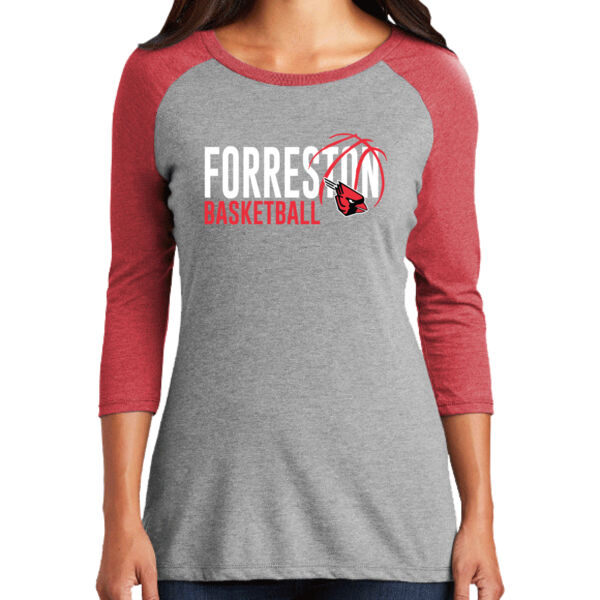 Lady Cardinals Basketball 2026 Logo 1 - Women's Perfect Tri ® 3/4 Sleeve Raglan Thumbnail