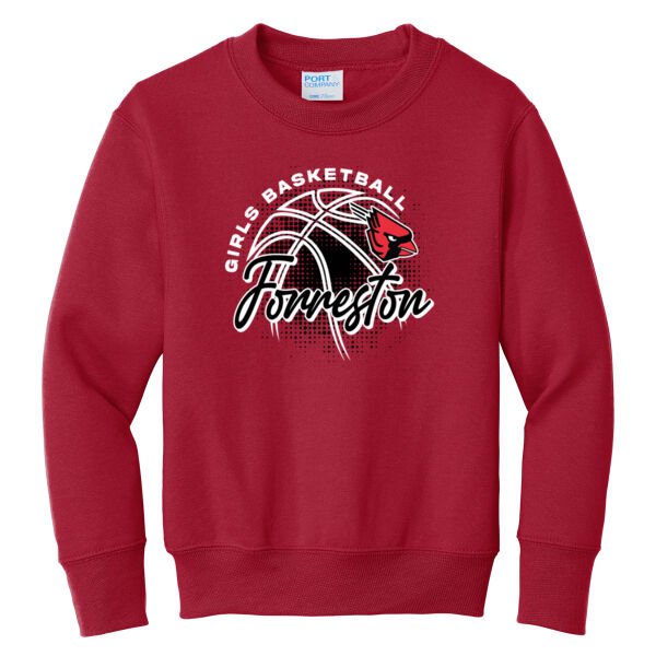 Lady Cardinals Basketball 2026 Logo 2 - Youth Core Fleece Crewneck Sweatshirt Thumbnail
