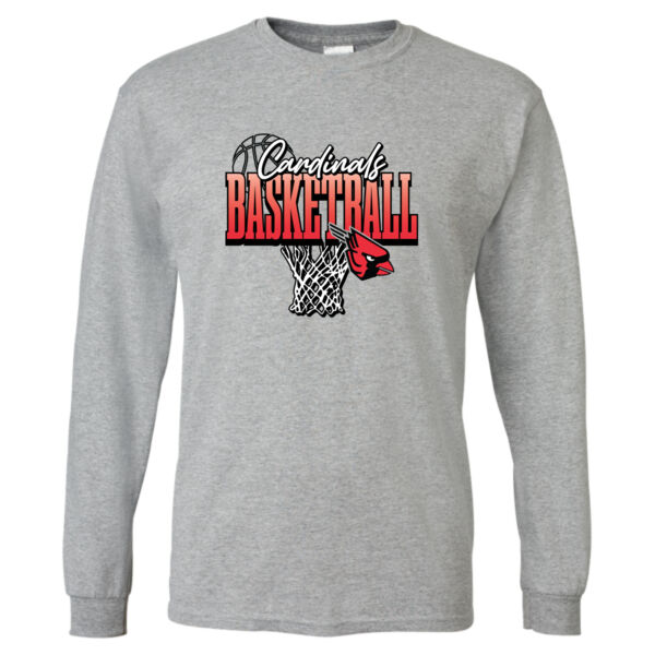 Lady Cardinals Basketball 2026 Logo 3 - DryBlend® 50/50 Long Sleeve T-Shirt Thumbnail