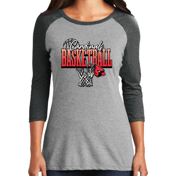 Lady Cardinals Basketball 2026 Logo 3 - Women's Perfect Tri ® 3/4 Sleeve Raglan Thumbnail