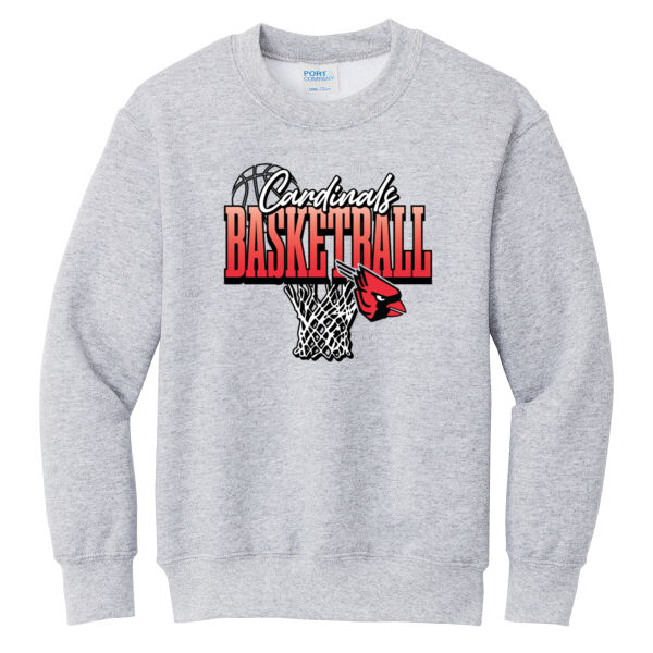 Lady Cardinals Basketball 2026 Logo 3 - Youth Core Fleece Crewneck Sweatshirt Thumbnail