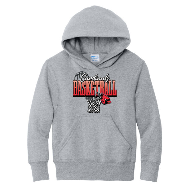 Lady Cardinals Basketball 2026 Logo 3 - Youth Core Fleece Pullover Hooded Sweatshirt Thumbnail